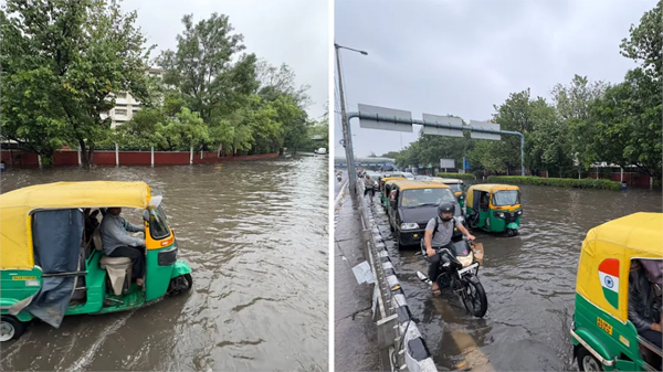 Rain havoc in Delhi-NCR, roads expensive vehicles stuck, impact on 100 flights, power failure in many areas