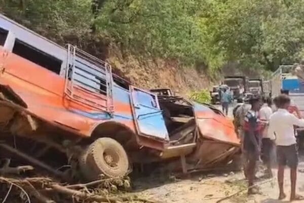 Major Accident Chhattisgarh Bus Fell Into 50 Feet Deep DITCH 3 Dead More Thans 50 Injured