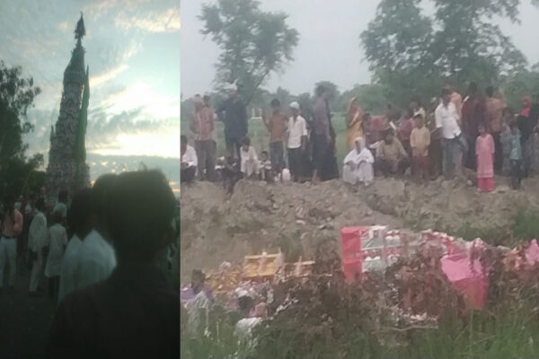 English Meta Heading: Shravasti Echoes with ‘Ya Hussain’ on Tenth Muharram: Taziya Processions, Chain Mourning, and Tears Flow for Janabe Sakina | Shravasti News: श्रावस्ती में या हुसैन…” की सदाओं से गूंजा कर्बला , जंजीरों से मातम, जनाबे शकीना के ज़िक्र पर भर आईं अकीदतमंदों की आंखें