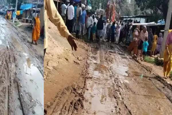 Anger Erupts During Muharram Over Dilapidated Roads in Bhainsora Village; Locals Blame Administrative Apathy | Chandauli News: मुहर्रम के मातम में फूटा आक्रोश, कीचड़ भरी सड़कों से ग्रामीण परेशान; ‘विकास की भेंट चढ़ा भैसौड़ा’