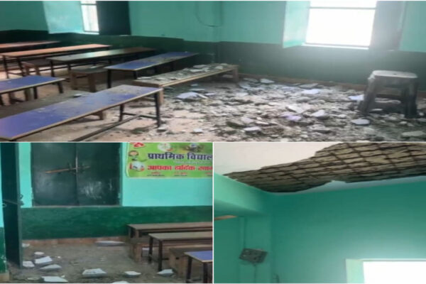 Hapur: Three Students Injured as Classroom Ceiling Plaster Collapses in Primary School; Negligence Questions Raised | Hapur News: हापुड़ में बड़ा हादसा: भमैड़ा गांव के प्राथमिक विद्यालय की छत का प्लास्टर गिरा, तीन छात्र घायल — लापरवाही पर उठे सवाल