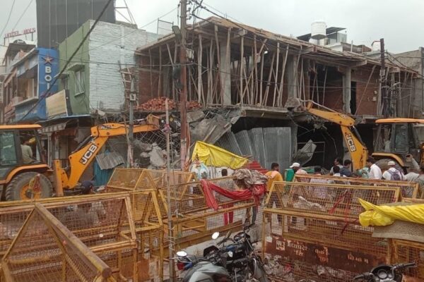 Administration Bulldozer Roared Ujjain Hotel Under Construction Front Mahakal Temple Razed Ground